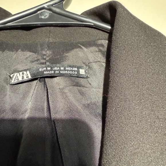 ZARA Black Longline Belted Blazer | Size M | Minimalist Shawl Collar Jacket - Picture 3 of 4